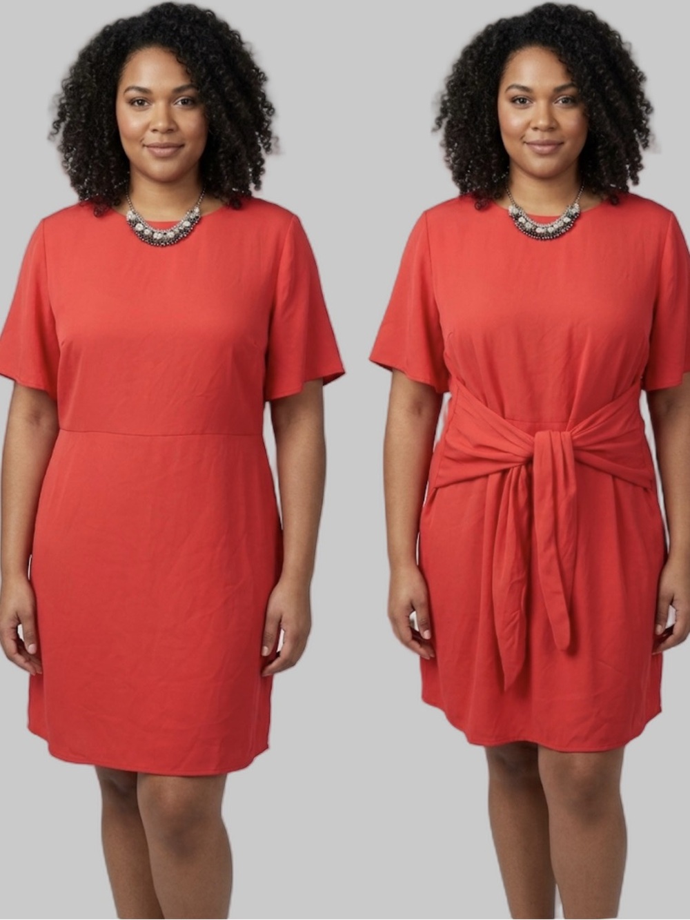 GEORGE Red Short Sleeve Women’s Dress with Waist Tie XL